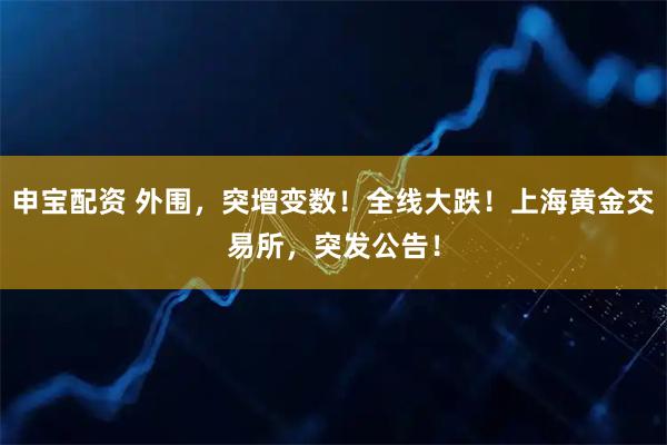 申宝配资 外围，突增变数！全线大跌！上海黄金交易所，突发公告！
