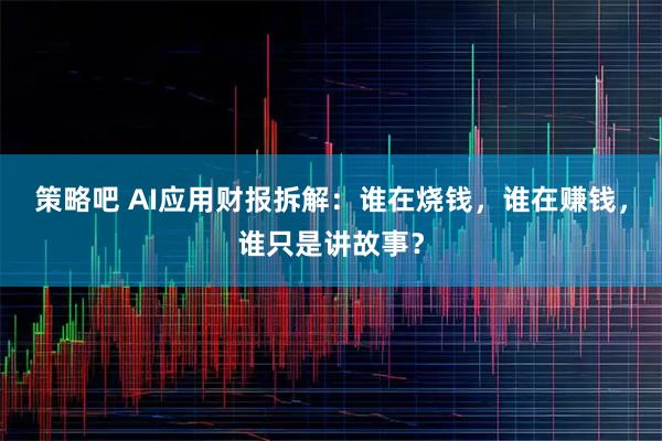 策略吧 AI应用财报拆解：谁在烧钱，谁在赚钱，谁只是讲故事？